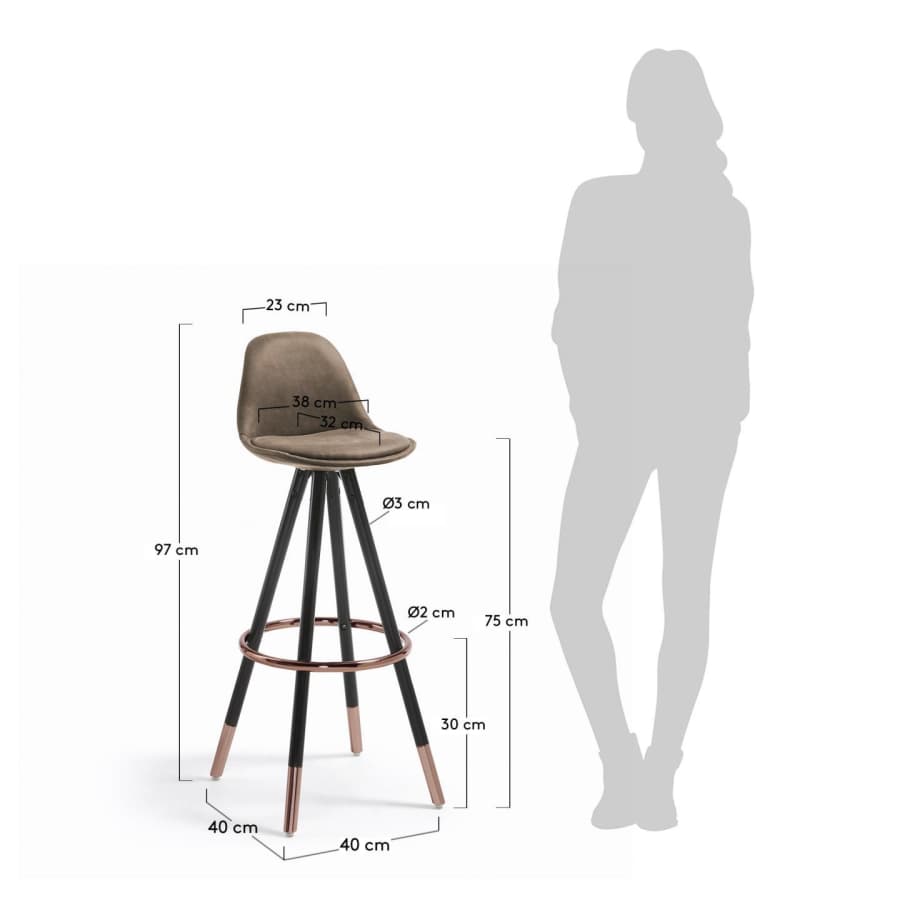 Brown Slad barstool height 75 cm