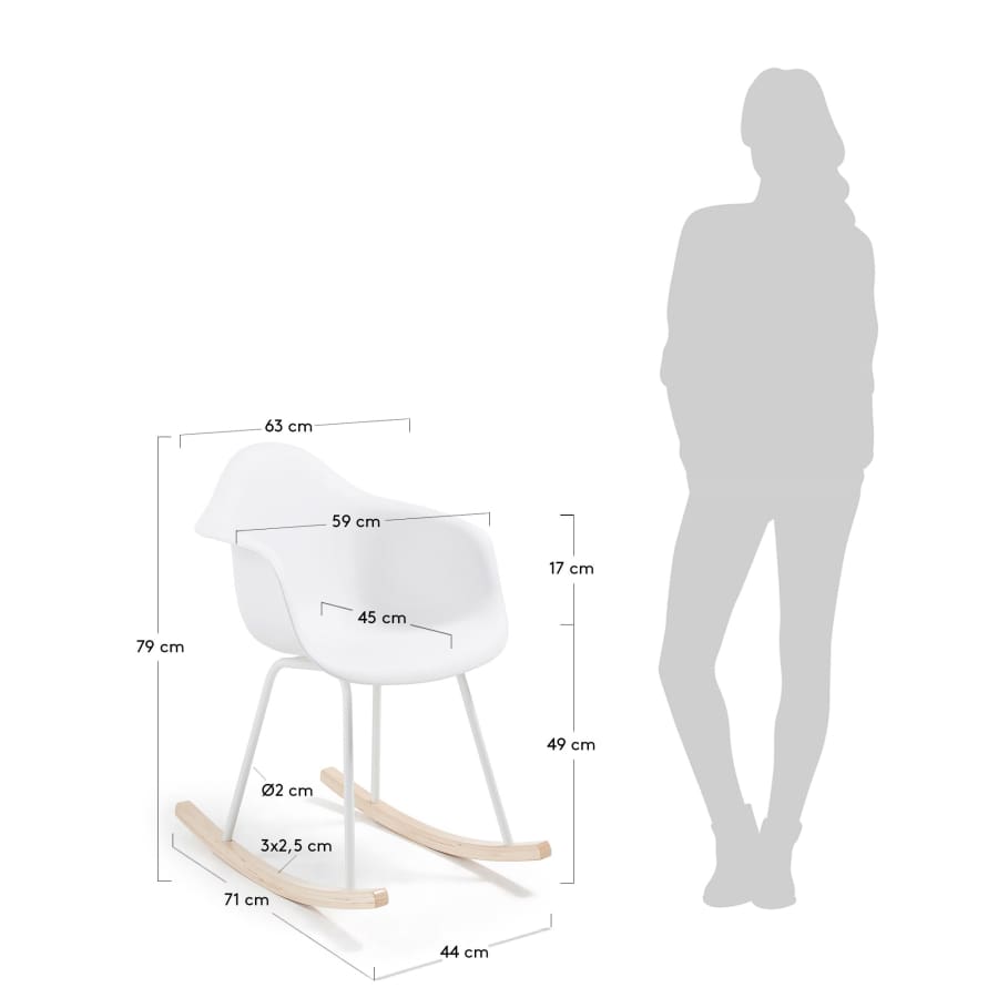 Sedia a dondolo Kevya bianco