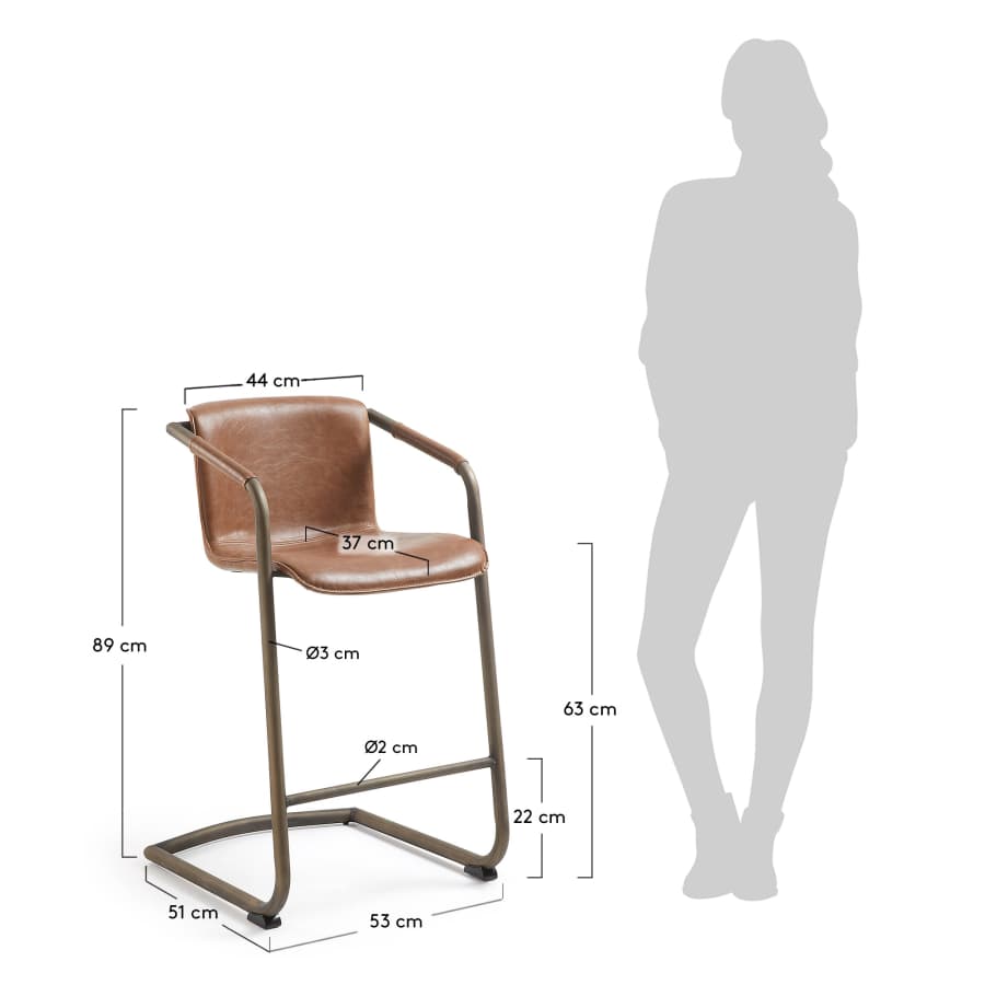 Oxid brown Tribe barstool height 63 cm