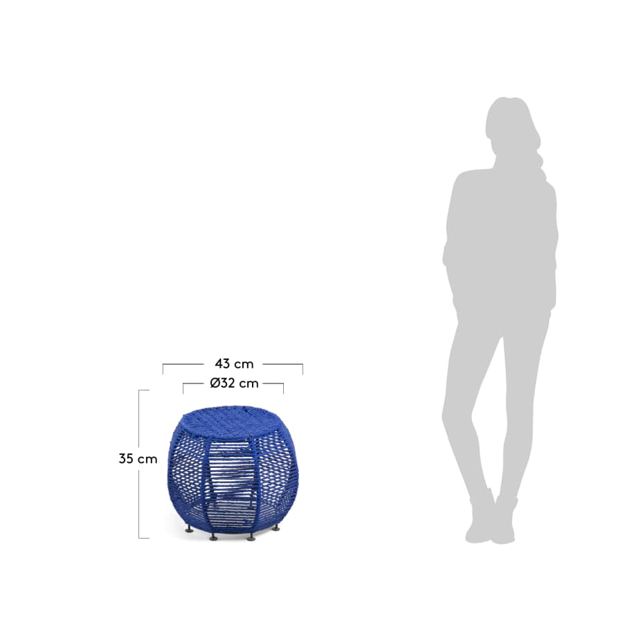Kali Fußhocker, blau