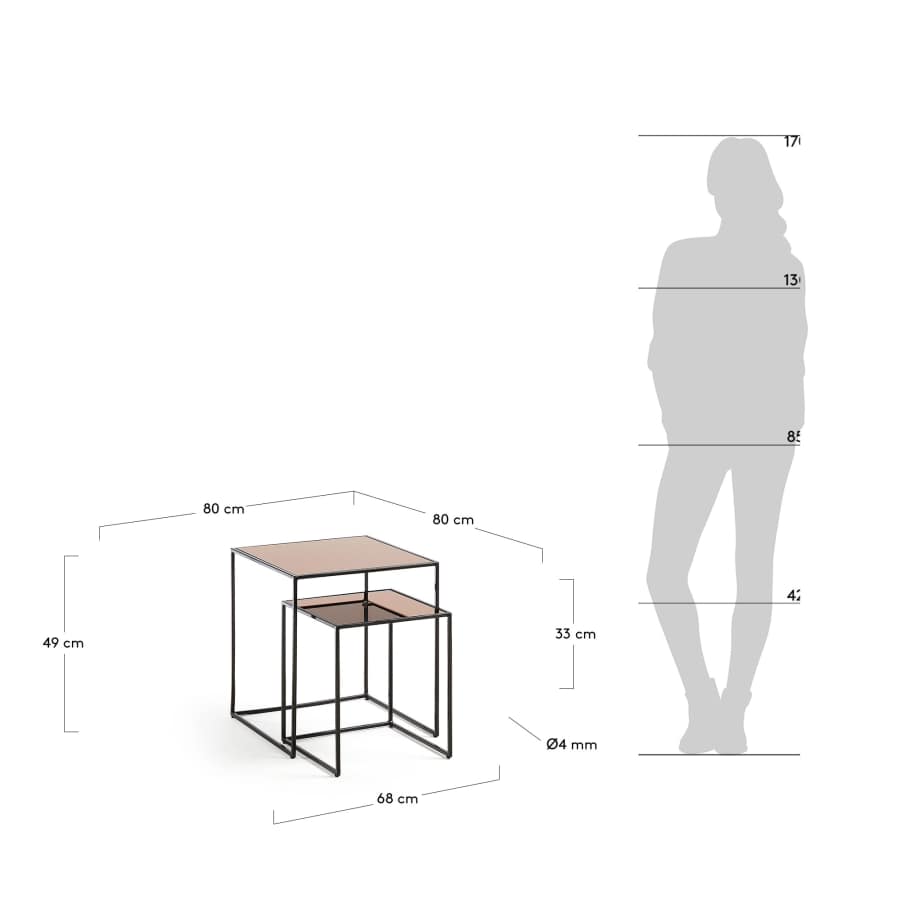 Lot de 2 tables d'appoint Sute