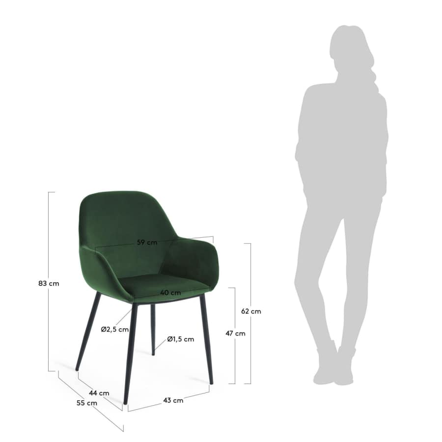 Konna green velvet chair