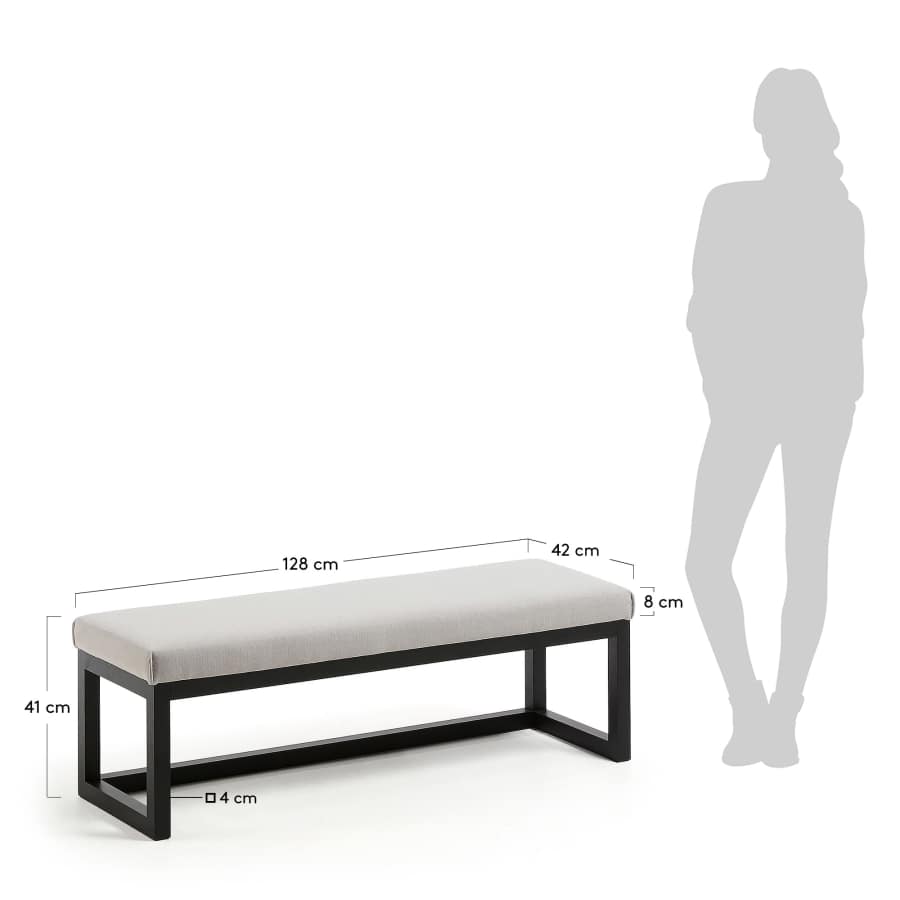 Wood black Loya bench 128 cm