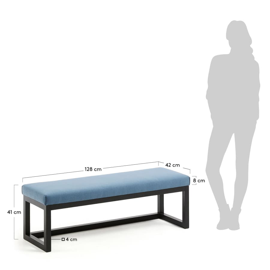 Banquette Yola bleu 128 cm