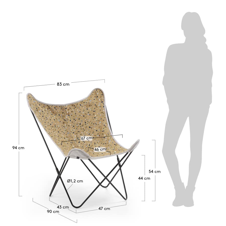 Fauteuil Fly terrazzo moutarde