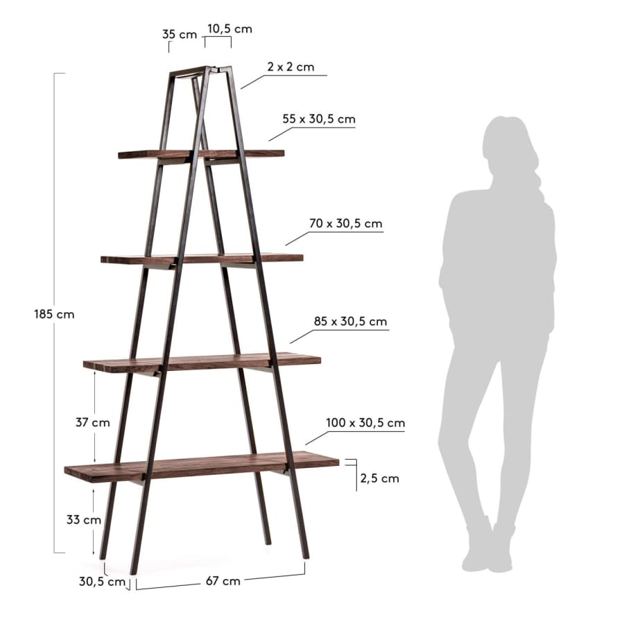 Delaia mahogany shelving unit
