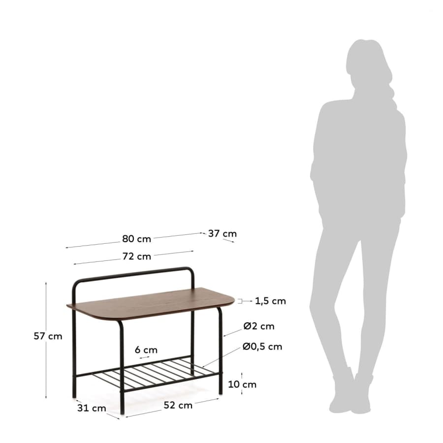 Bijzetmeubel Marcolina 80 x 57 cm