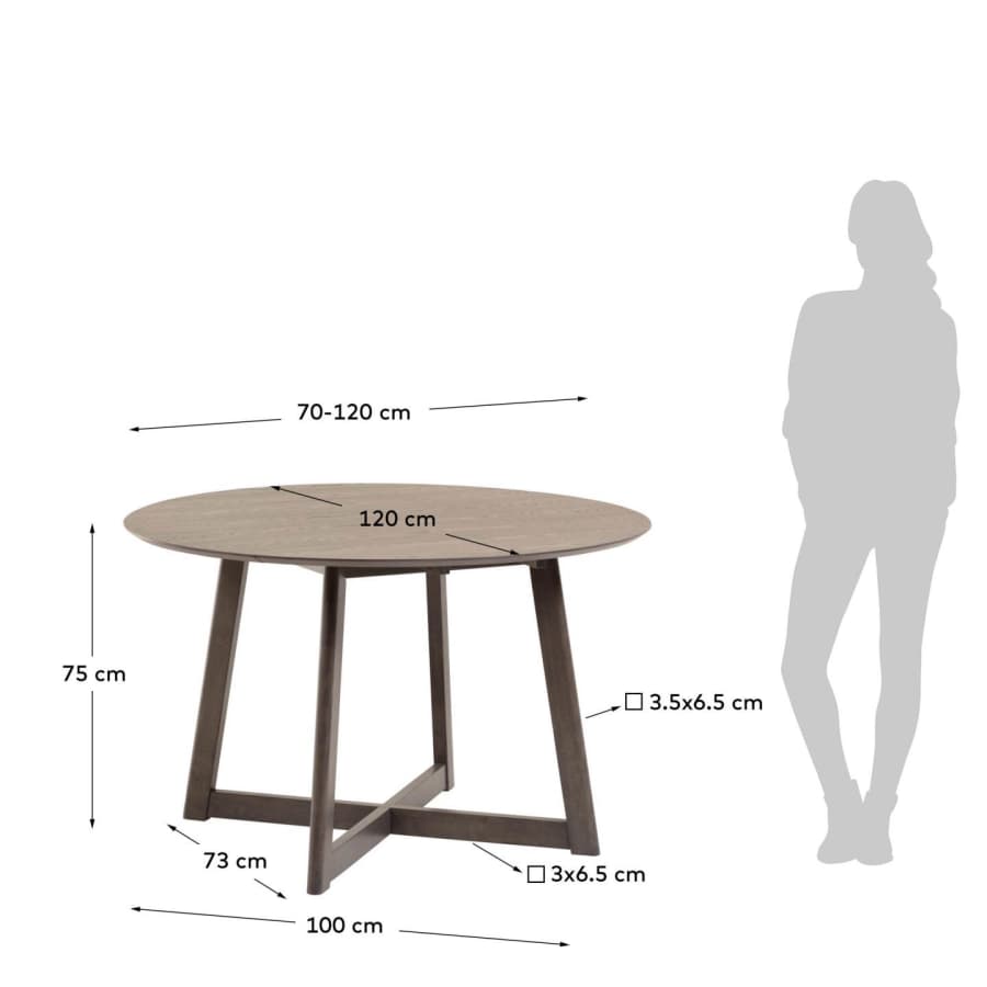 Extendable Maryse 70 (120) x 75 cm table in an ash finish