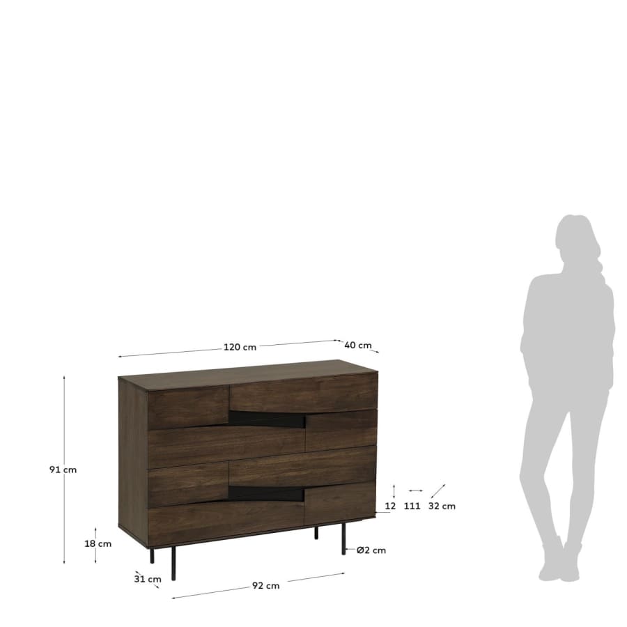 Cutt 120 x 91 cm chest of drawers