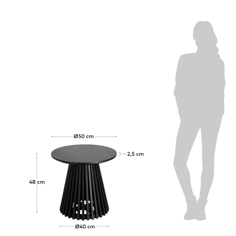 Jeanette Ø 50 cm black side table