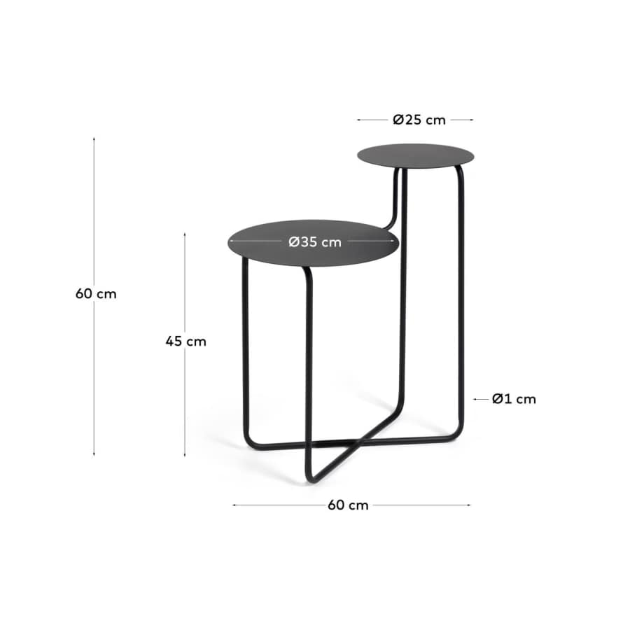 Vidalita round black metal side table 56,5 x 35 cm