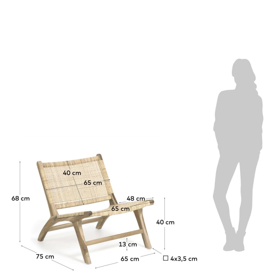 Beida solid teak armchair