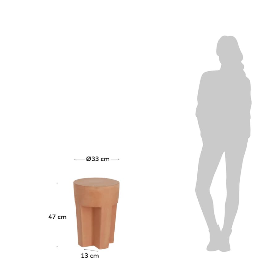 Vilena runder Outdoor Beistelltisch aus Terrakotta Ø 33 cm