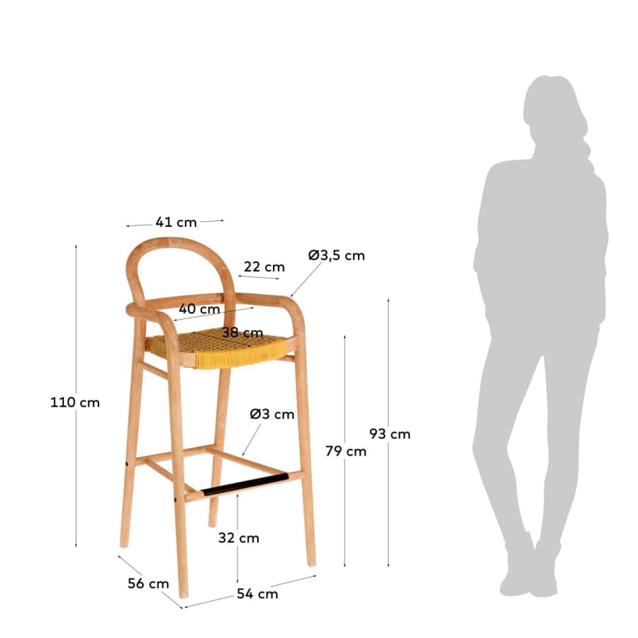 Senfgelber Sheryl Marmord Hocker 79 cm