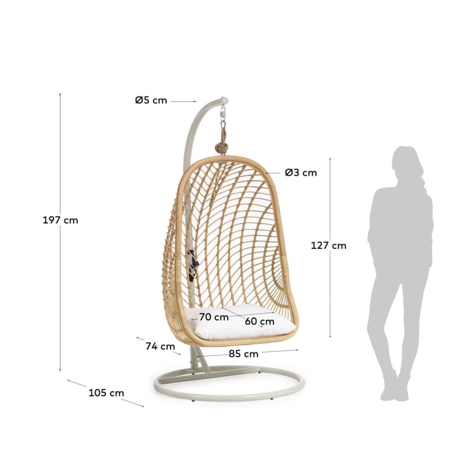 Ekaterina hanging chair with base