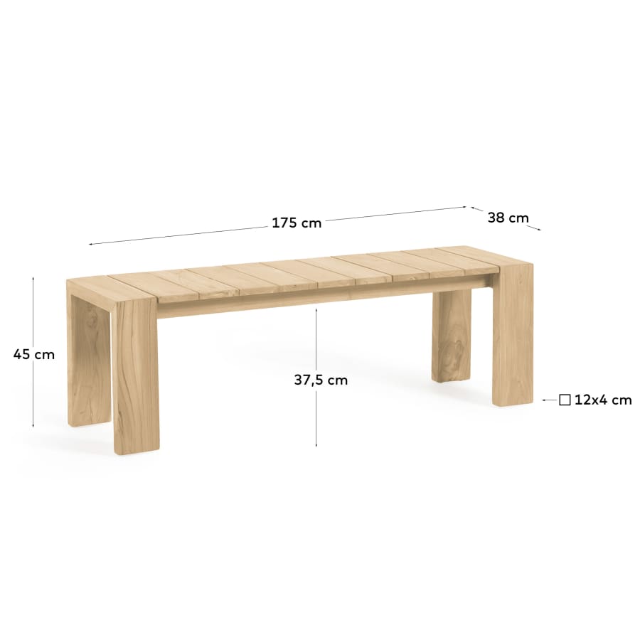 Banc de jardin Victoire en bois de teck 175 cm