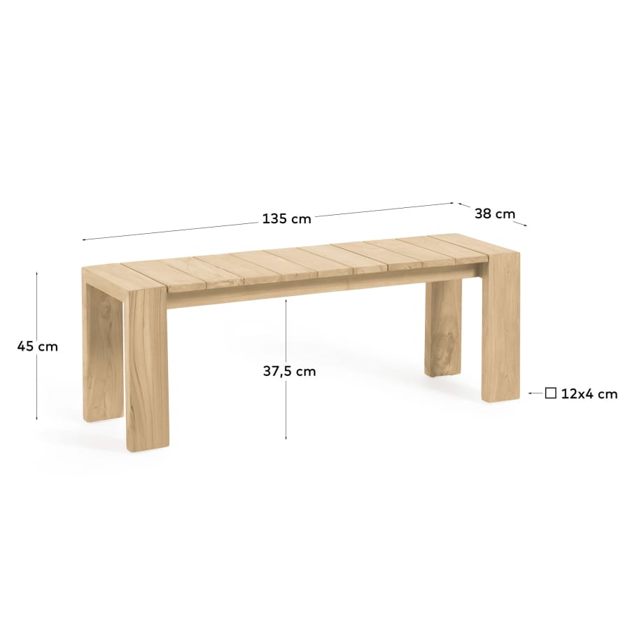 Banc d'exterior Victoire de fusta massissa de teca 135 cm