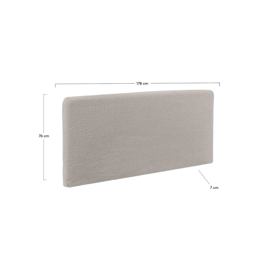 Dyla headboard with removable light grey bouclé cover for a bed up to 160 cm FSC Mix Credit