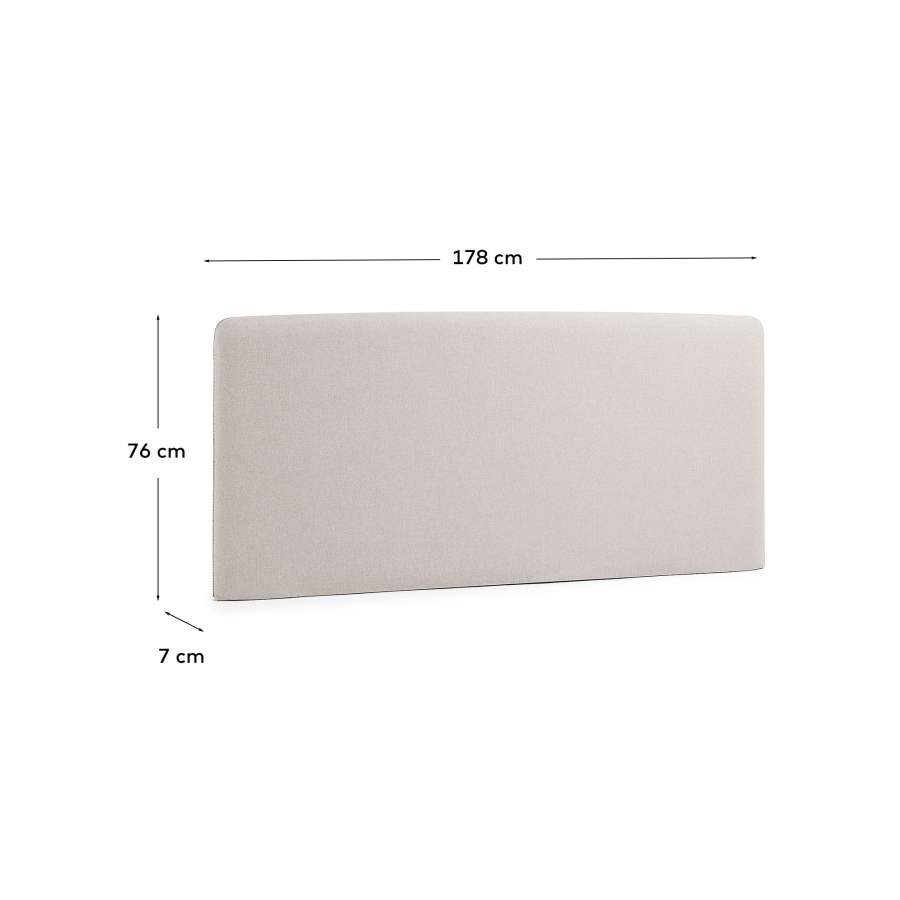 Dyla headboard with removable beige cover for a bed up to 160 cm