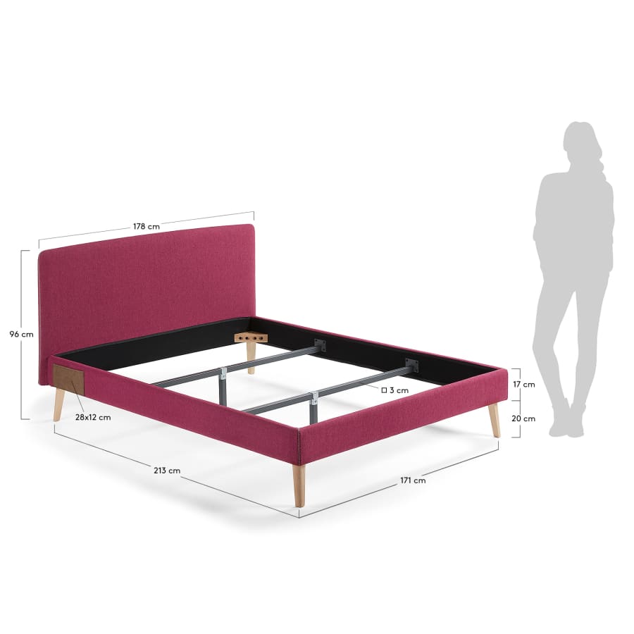 Lit Dyla 160x200 cm bordeaux
