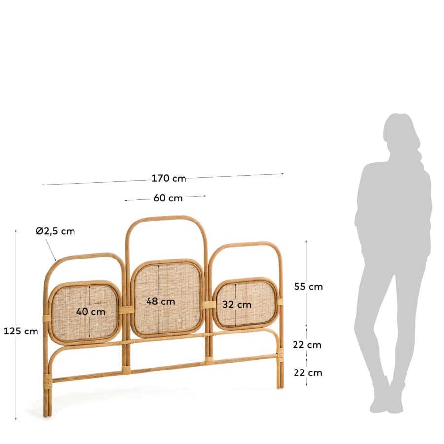 Krysia rattan headboard, for 160 cm beds