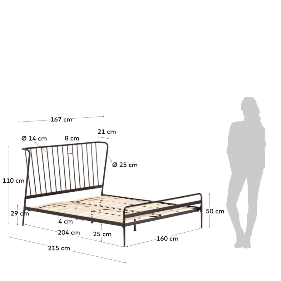 Narlu Bett anthrazit 160 x 200 cm