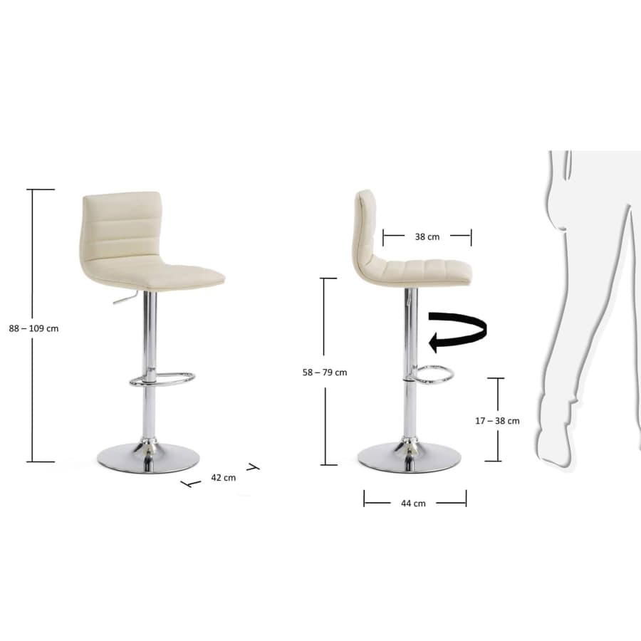 Beige Barnard barstool height 58-79 cm