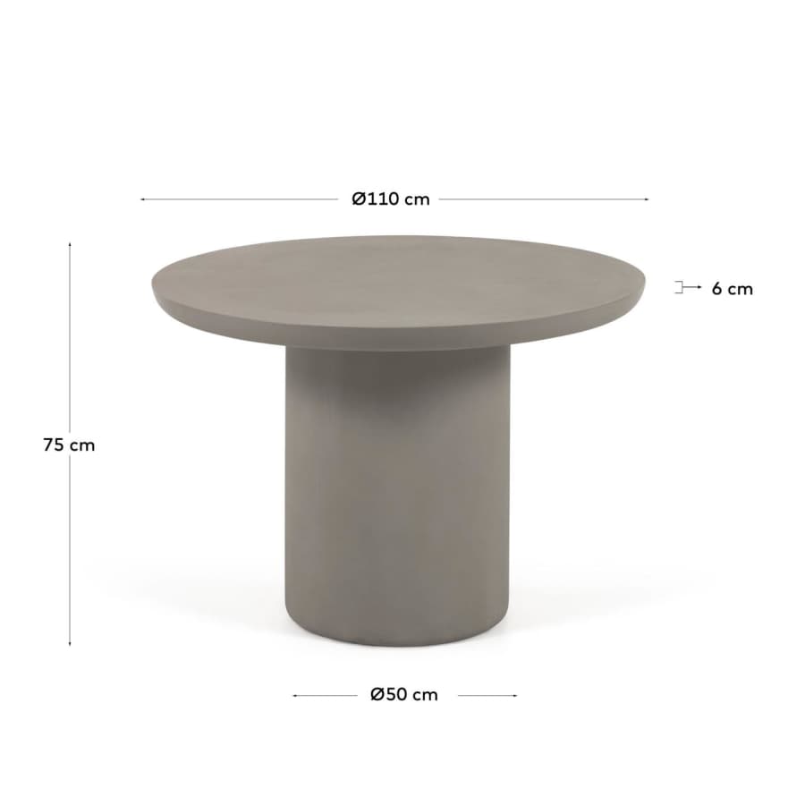 Taimi round concrete outdoor table Ø 110 cm
