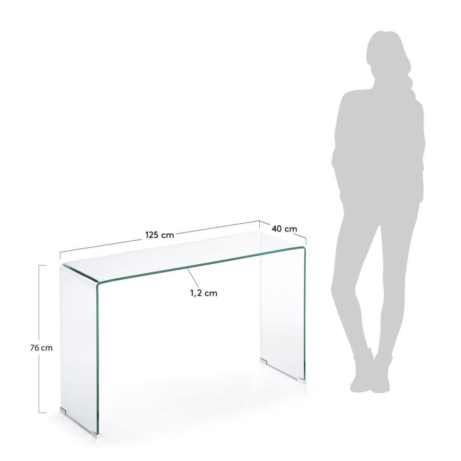 Console Burano en verre 125 x 40 cm