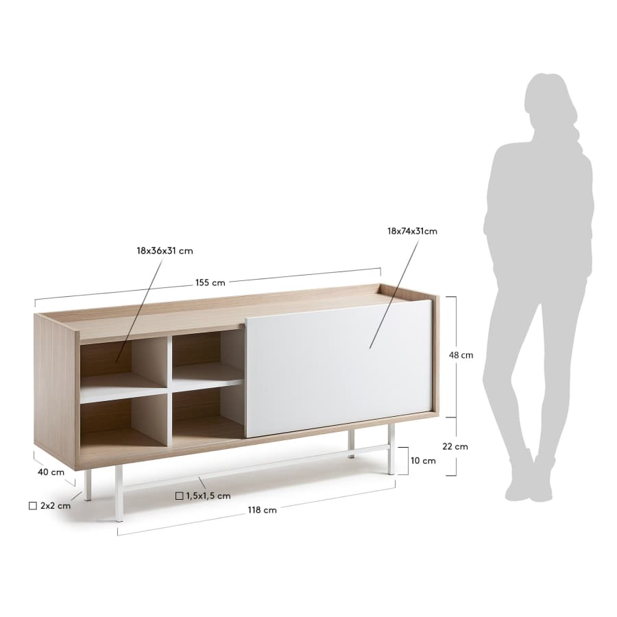 Buffet Shil 155 cm blanc