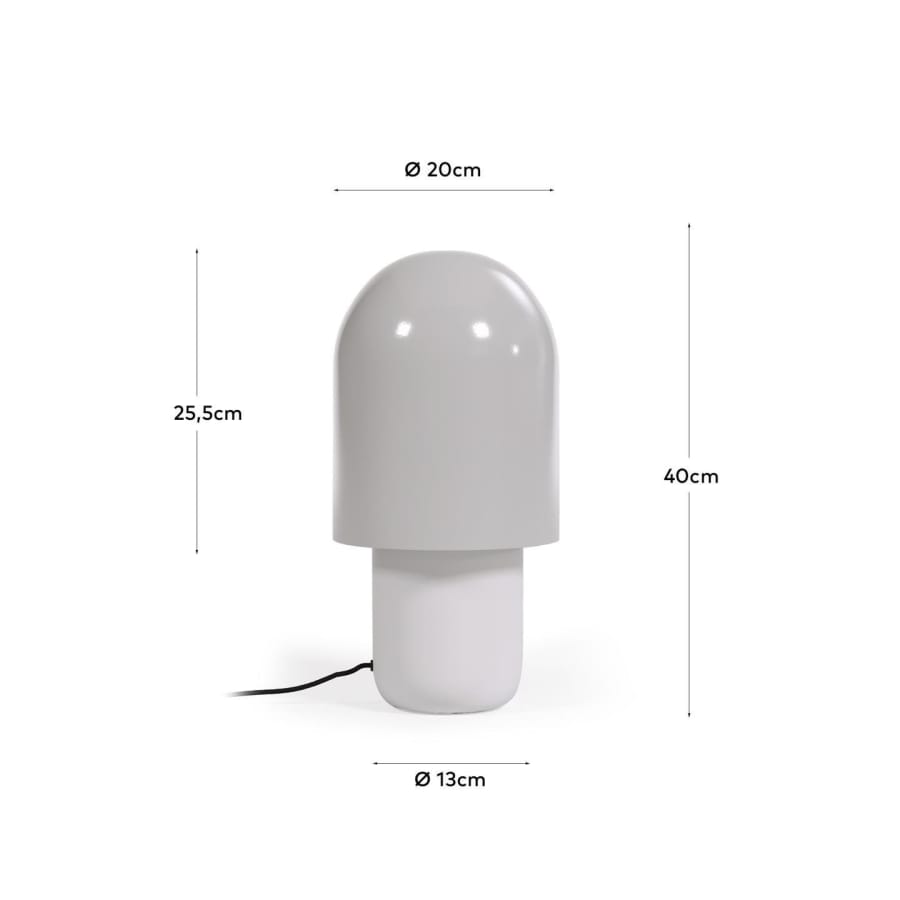 Brittany table lamp in metal with white and grey painted finish