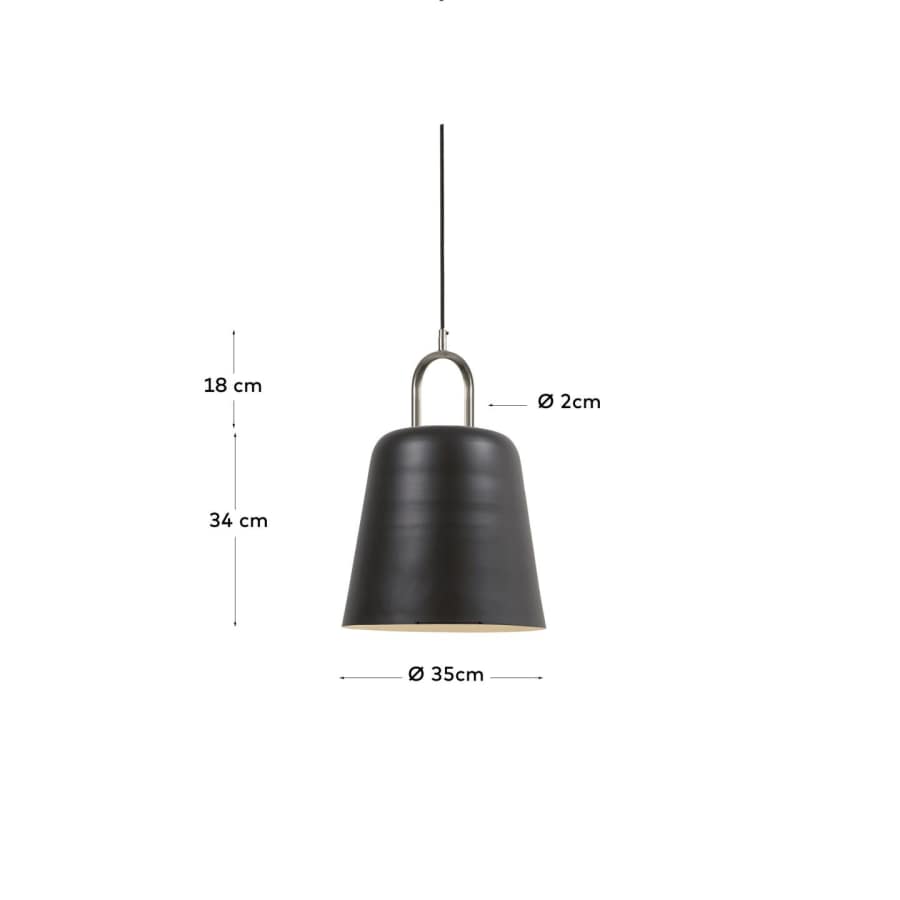 Daian metal ceiling light with black painted finish