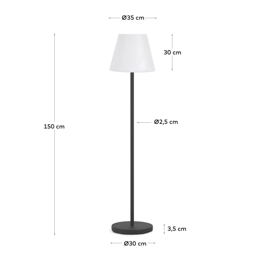 Amaray vloerlamp voor buiten in staal met zwarte afwerking