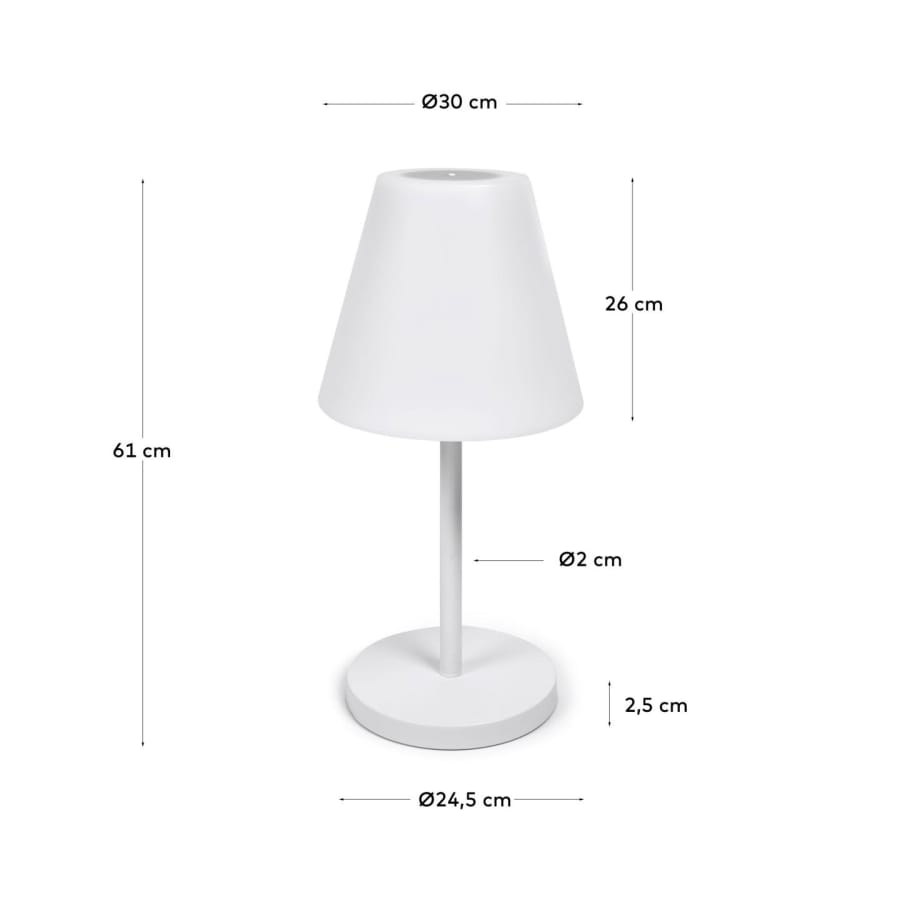 Outdoor Amaray table lamp in steel with white finish