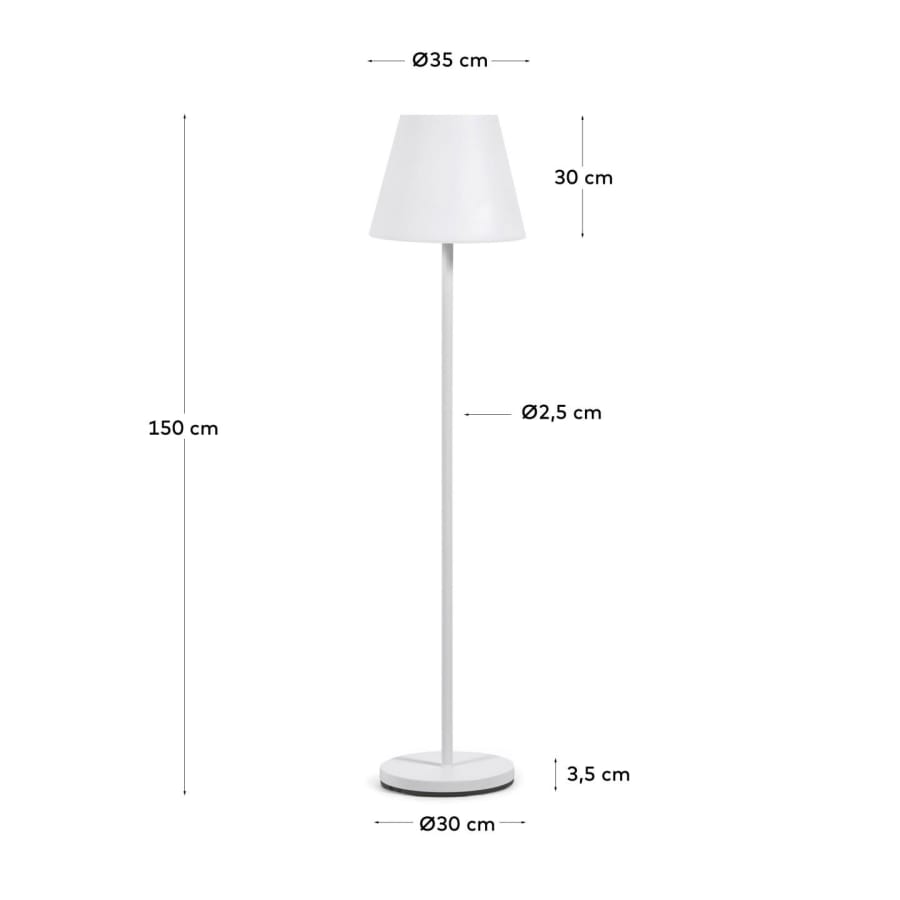 Amaray Outdoor Stehlampe aus Stahl mit weißem Finish