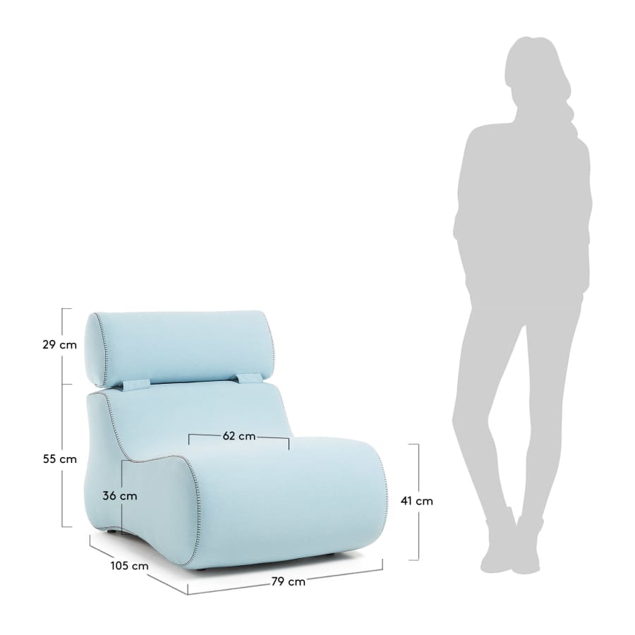 Poltrona Club azul claro