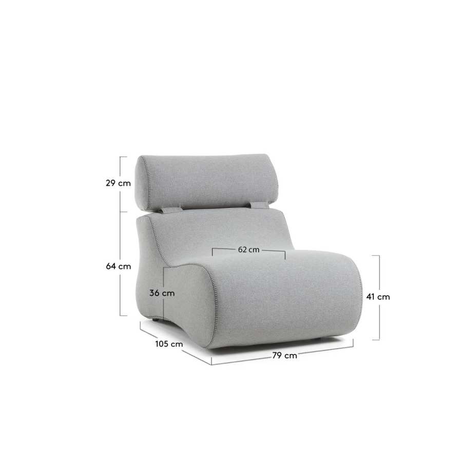 Club armchair in grey