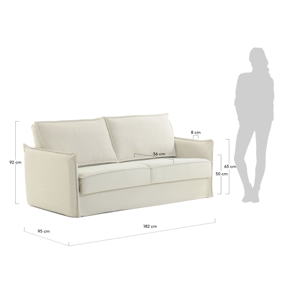 Samsa sofa bed 140 cm visco white