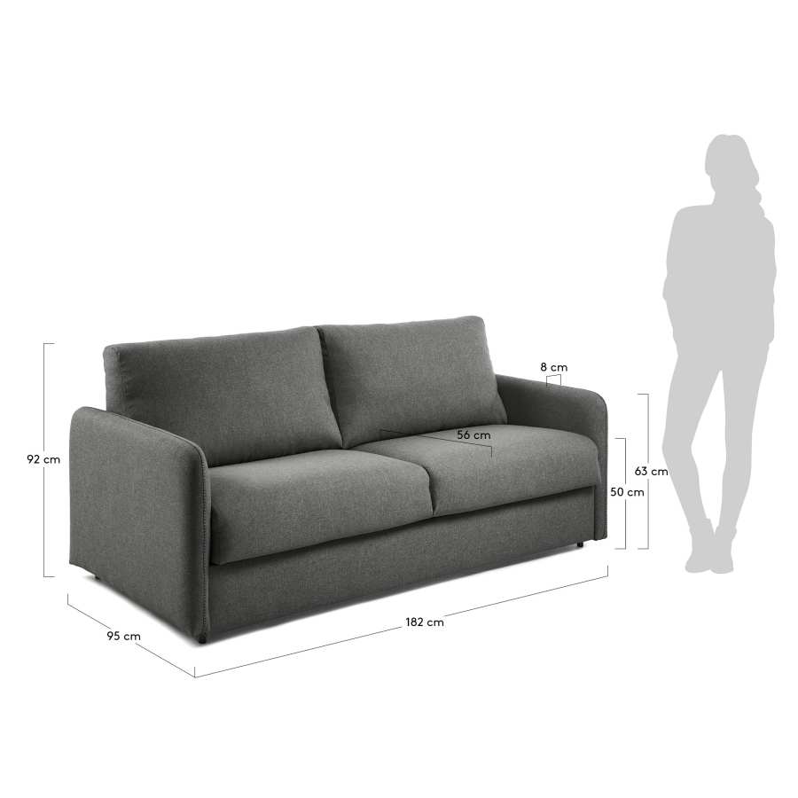 Kymoon 2-Sitzer-Bettsofa Visco in Schwarz 140 cm