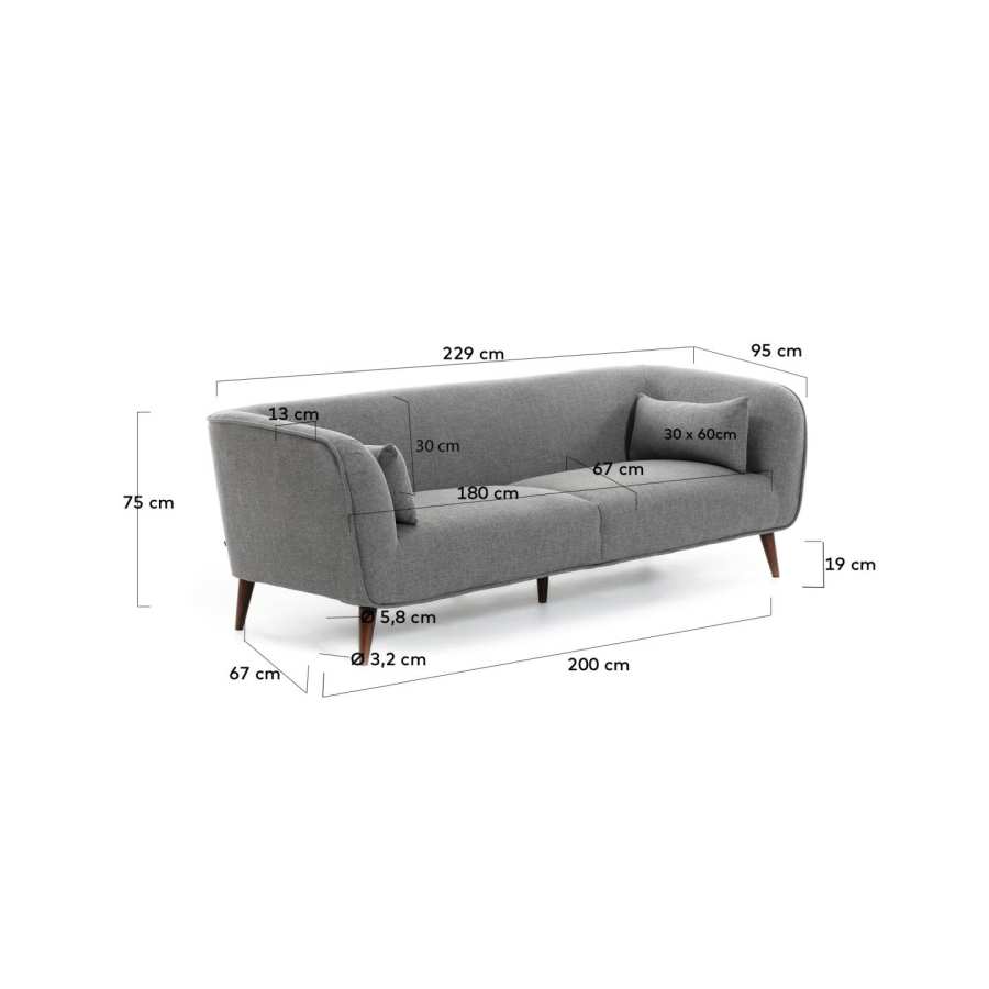 Olost 3-seater sofa in grey 229 cm