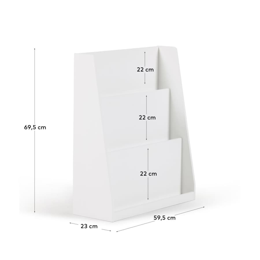 Adiventina bookcase in white MDF 59,5 x 69,5 cm