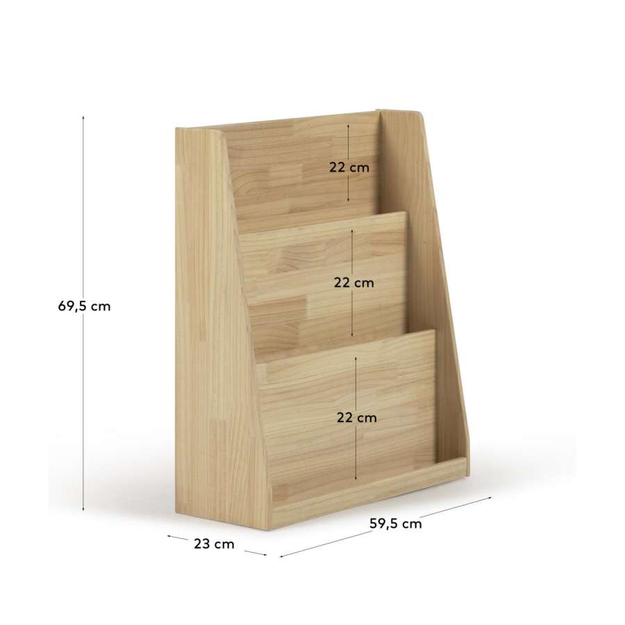 Adiventina Bücherregal aus massiver Kiefer natur 59,5 x 69,5 cm