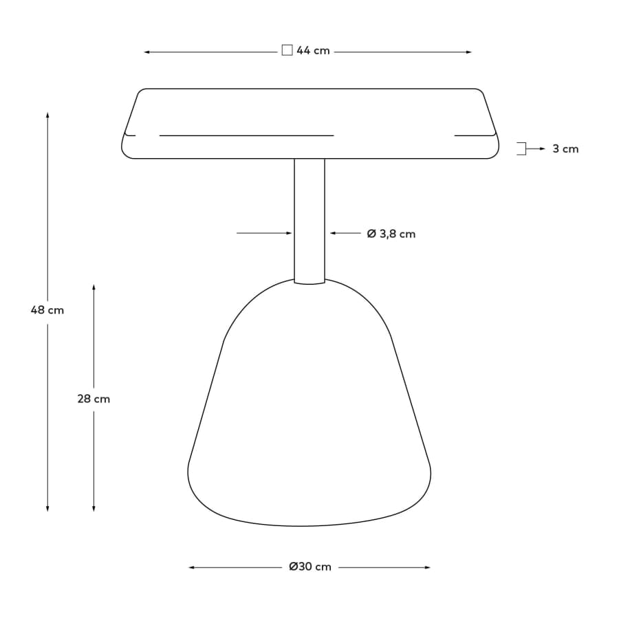 Table basse Saura avec plateau en terrazzo blanc et pied en terrazzo blanc 44x44x48cm