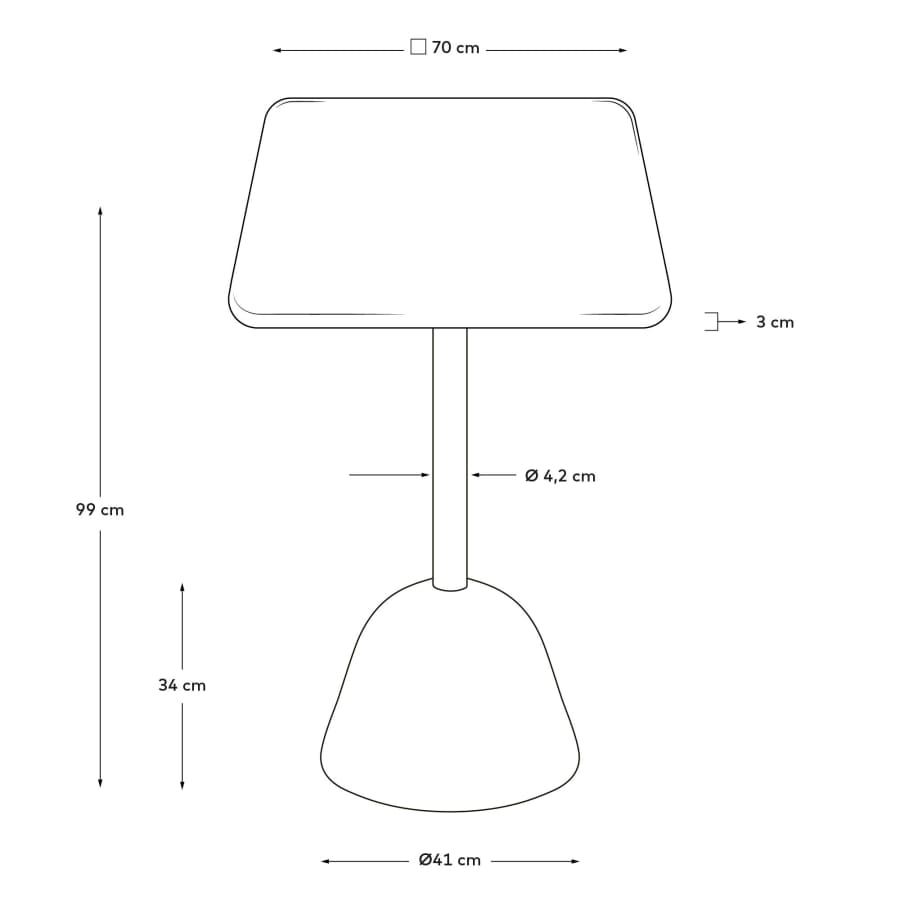Taula alta de bar Saura de terratzo blanc amb sobre de terratzo blanc 95 x 70 x 70 cm