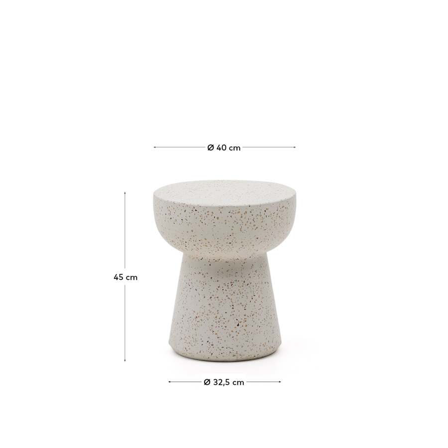 Pada white terrazzo side table, Ø 40 cm