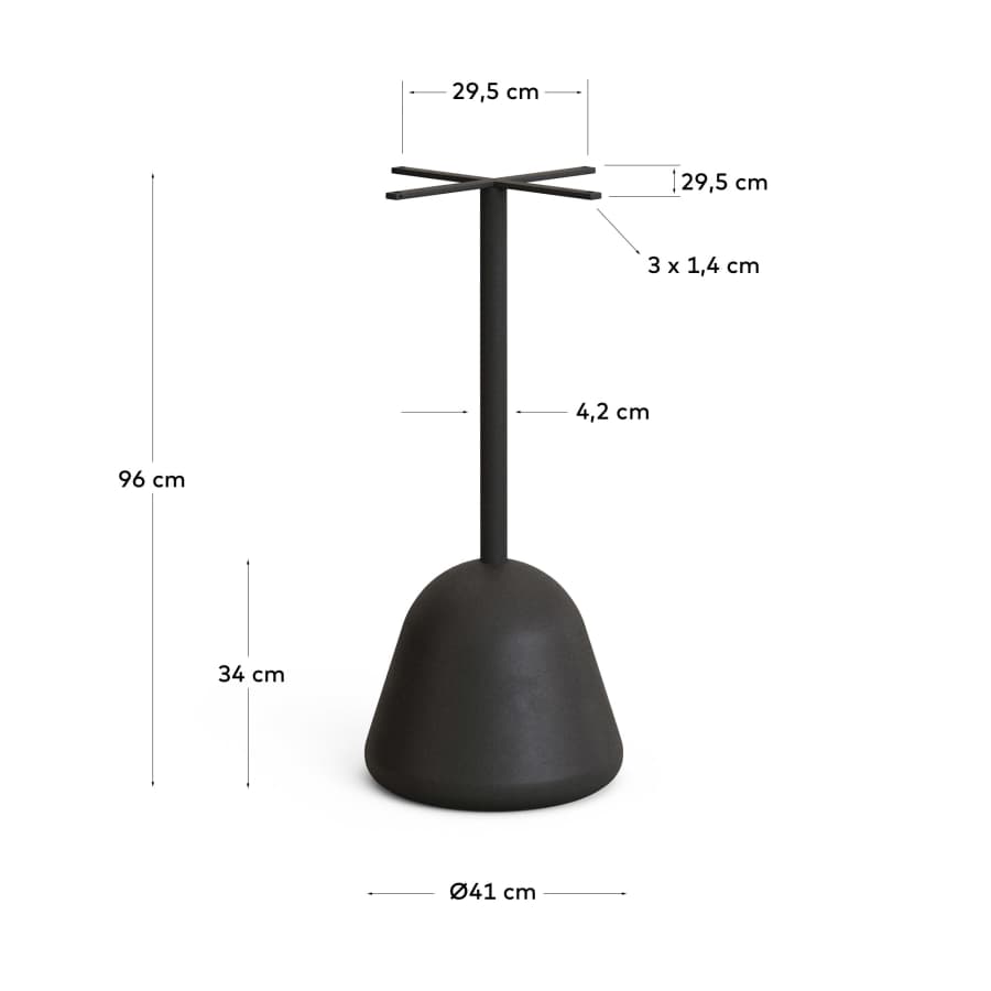 Saura Outdoor Table Base made of Steel with Black Painted Finish Ø 41 x 95 cm