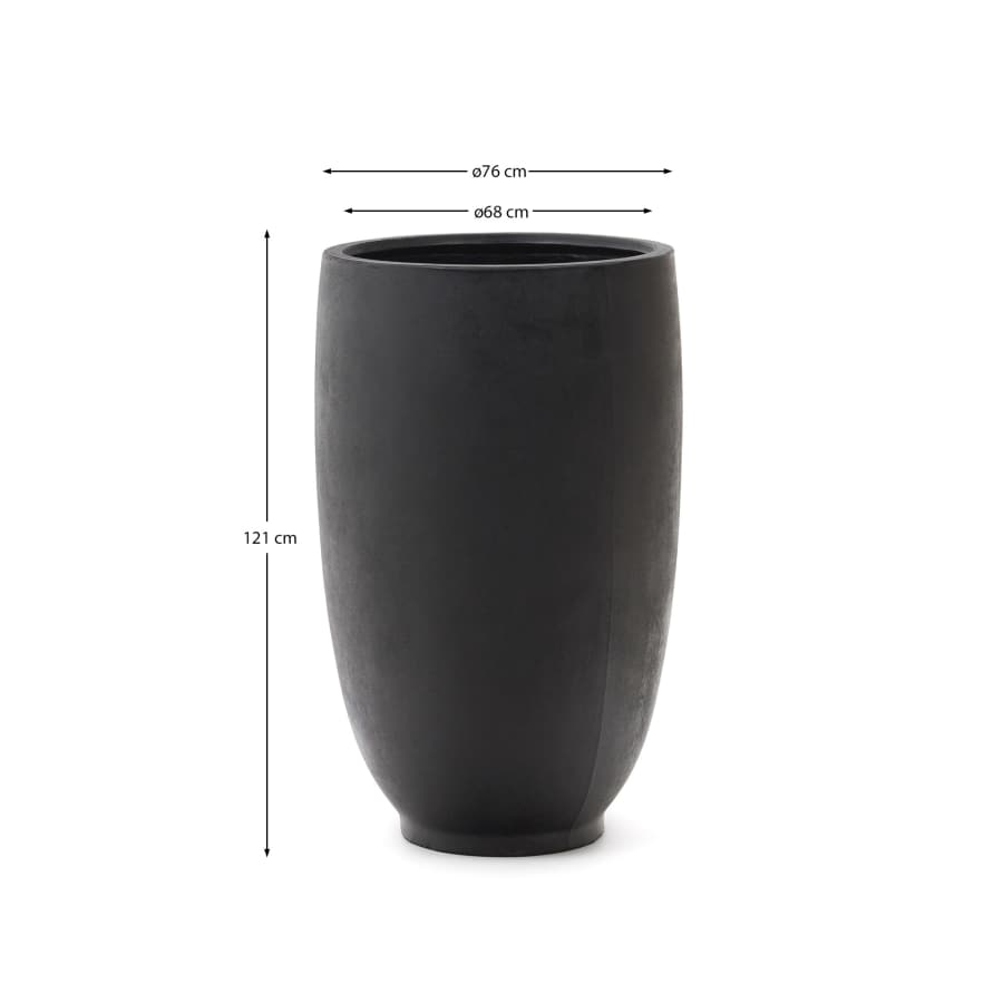 Aiguablava Black Cement Planter Ø 75 cm