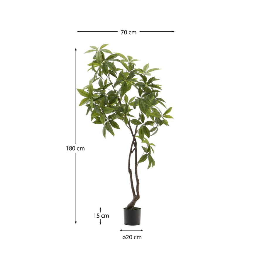 Pachira artificiel avec pot noir 180 cm