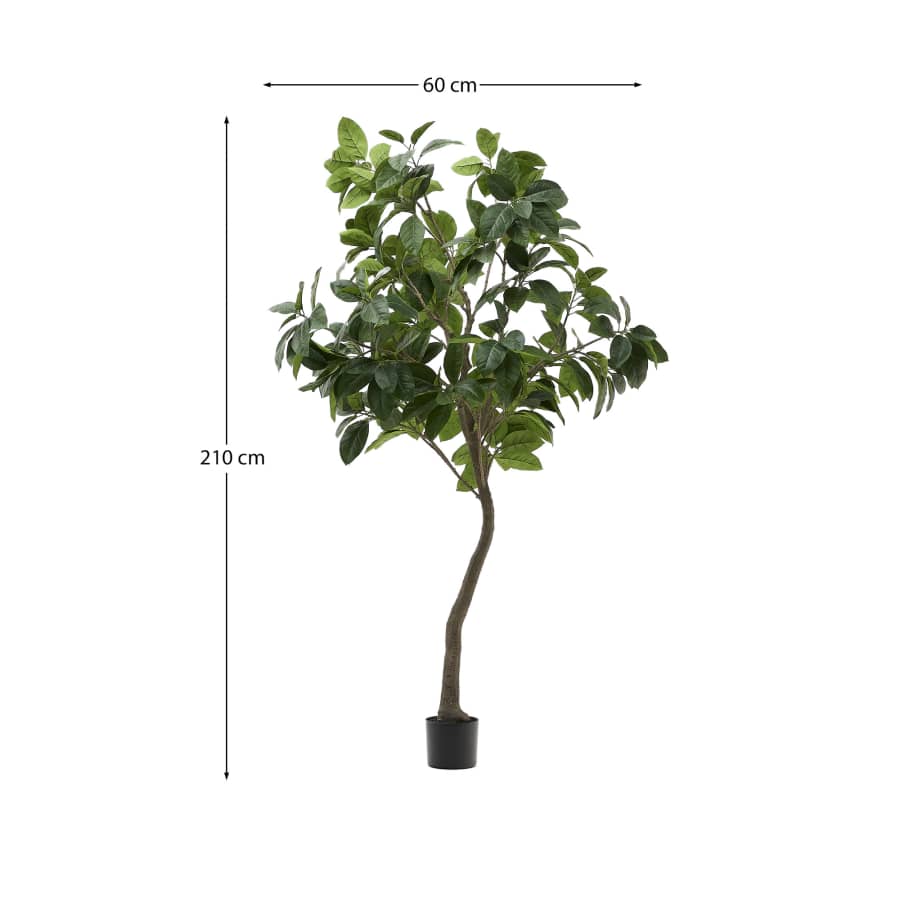 Kunstbaum Ficus mit schwarzem Topf 210 cm
