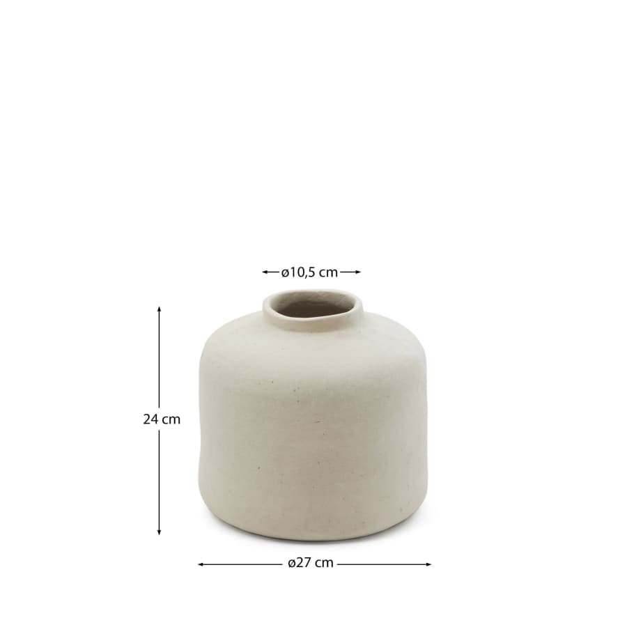 Serina papier mâché vase in white 27 cm